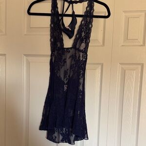 Victoria's Secret Navy Lace Chemise